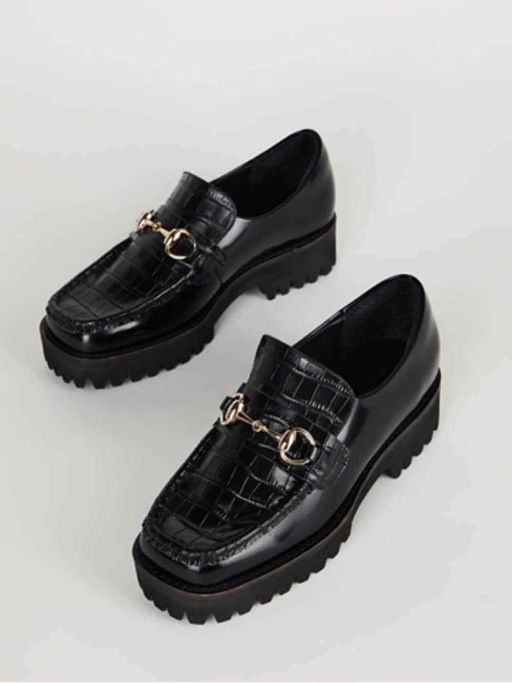 Intentionally Blank Loafers HK-2 Embossed Lug in Black